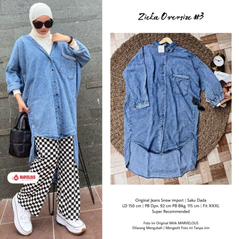 Zieka Oversize by Marvelous Atasan Jeans Super Jumbo