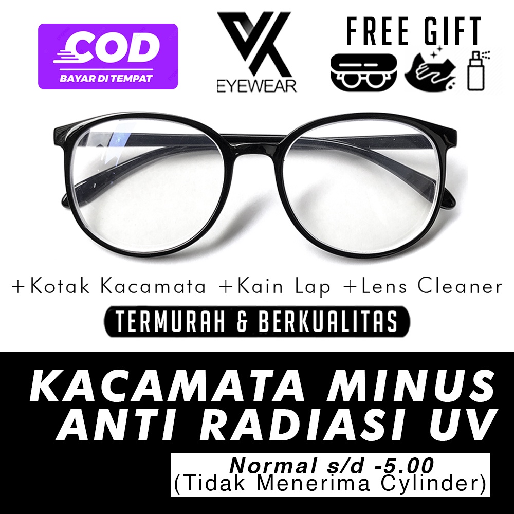 (TERMURAH) Kacamata 3097 MINUS ANTI RADIASI UV Hp, Laptop, Komputer -0.50l s/d -4.00 Korea Fashion Pria / Wanita / Anak-anak