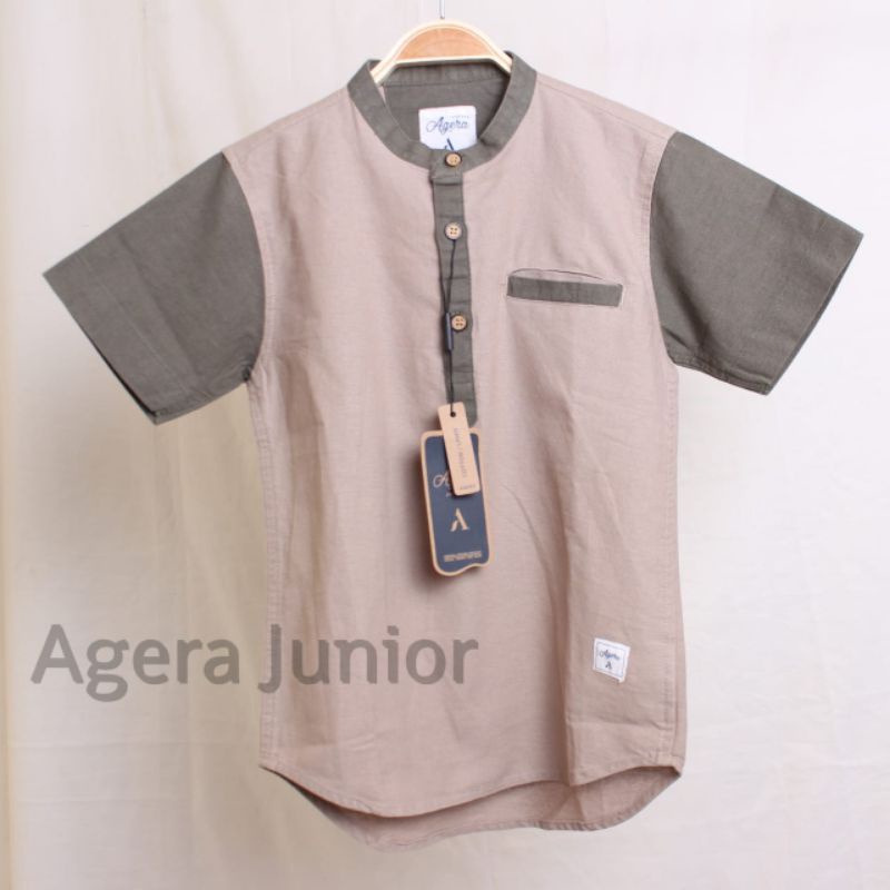 BAJU KEMEJA KOKO KEMKO ANAK LENGAN PENDEK KOMBINASI by AGERA JUNIOR