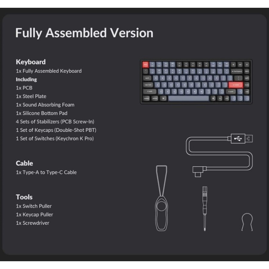 Keychron K2 Pro / K2-Pro QMK/VIA Wireless Mechanical Keyboard