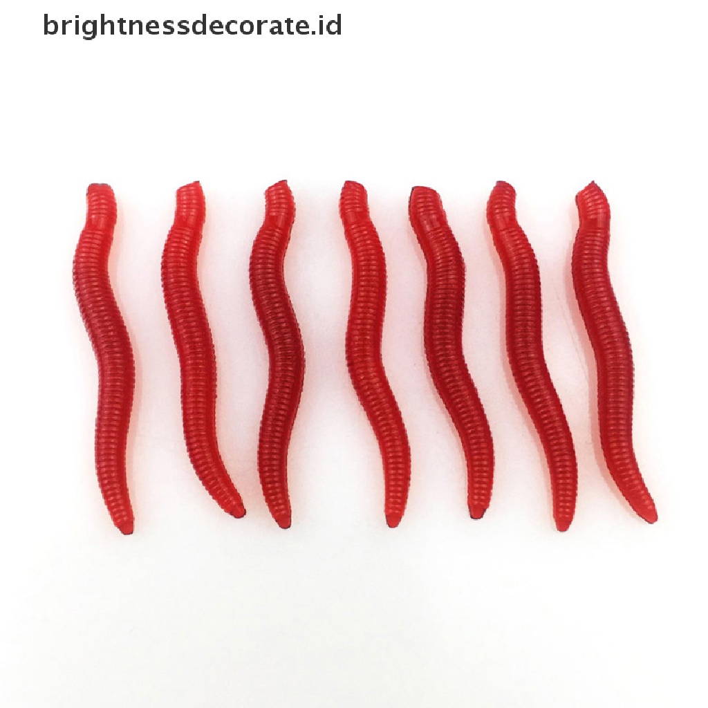 [Birth] 100pcs Silikon Cacing Merah Soft Lures Cacing Tanah Umpan Karet Udang Bass Ikan Gurame [ID]