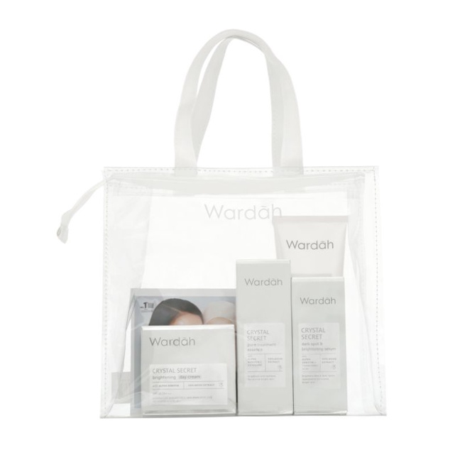 Set Perawatan Wajah Bundling Wardah Crystal Skin Package Paket Hemat Isi 4 Free Totebag &amp; Greeting Card Kit Muka Face