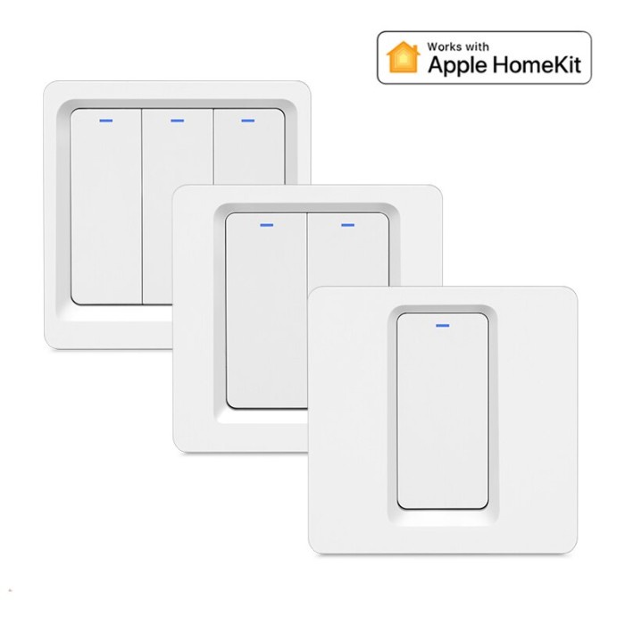 AMC HomeKit Smart Switch EU Saklar Lampu Pintar Wi-Fi Tombol Tekan