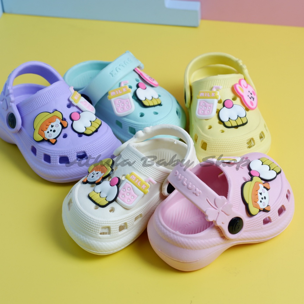 Sepatu Sandal Anak Perempuan Bayi Balita Usia 6 7 8 9 10 11 Bulan 1 2 3 Tahun Sendal Gunung Karet Cewek Prewalker Karet Phylon Ringan -Dulux 805-