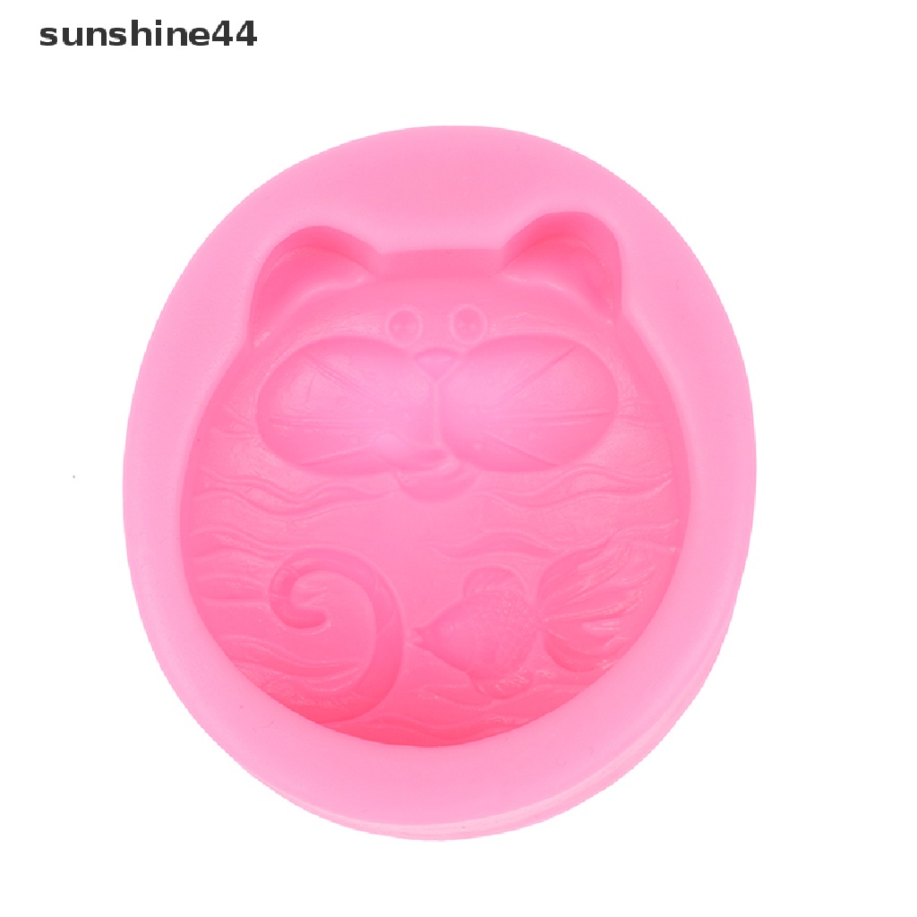 Sunshine Cetakan Silikon Anti Lengket 3D Silicone Soap mold DIY New Cat Fish Craft Art.