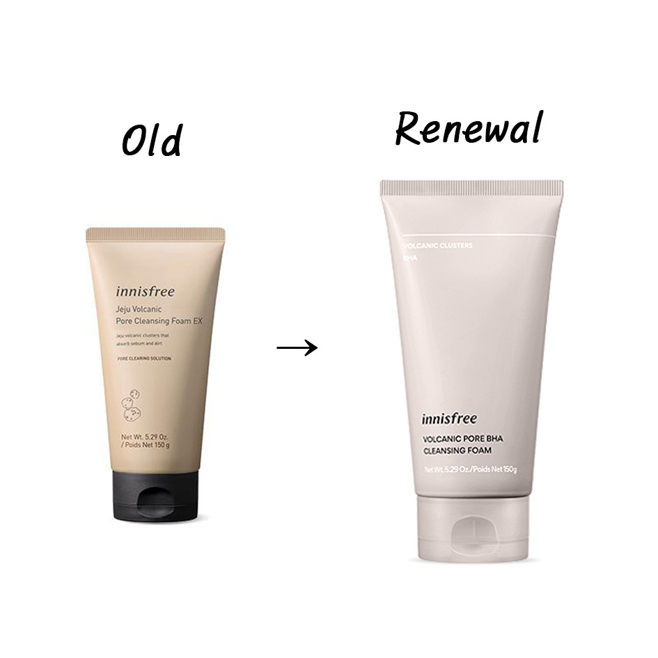 (Pembersih Wajah Kulit Berminyak) INNISFREE Jeju Volcanic Pore BHA  Cleansing Foam EX 150 Gram BPOM Original - Kemasan Coklat Innisfre Inisfree Inisfre - Facial Wash Sabun Cuci Muka Sabun Pembersih Pencuci Wajah Cleanser