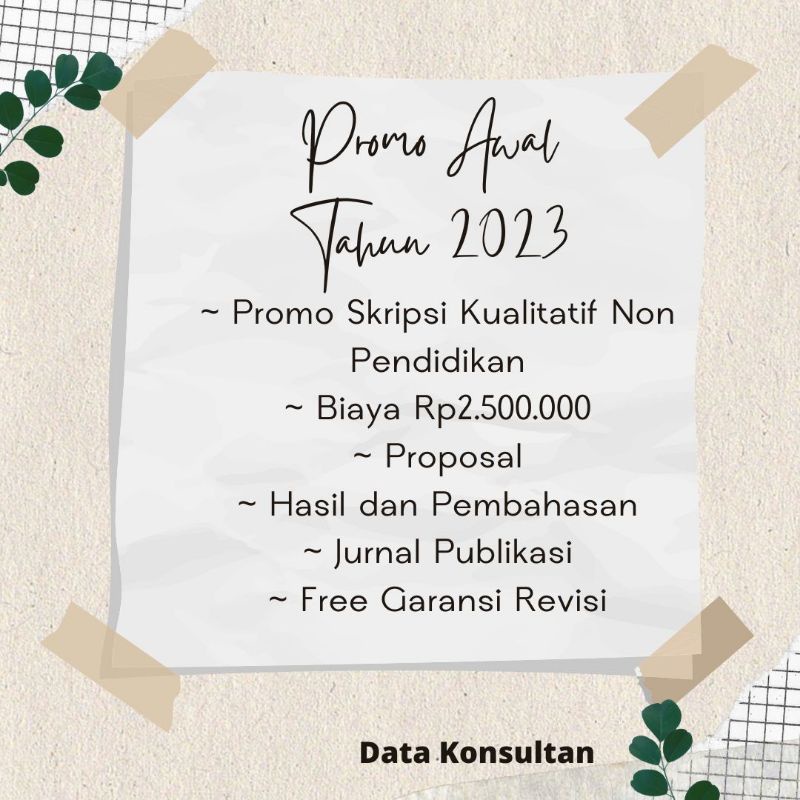 

Promo Skripsi Kualitatif Non Pendidikan