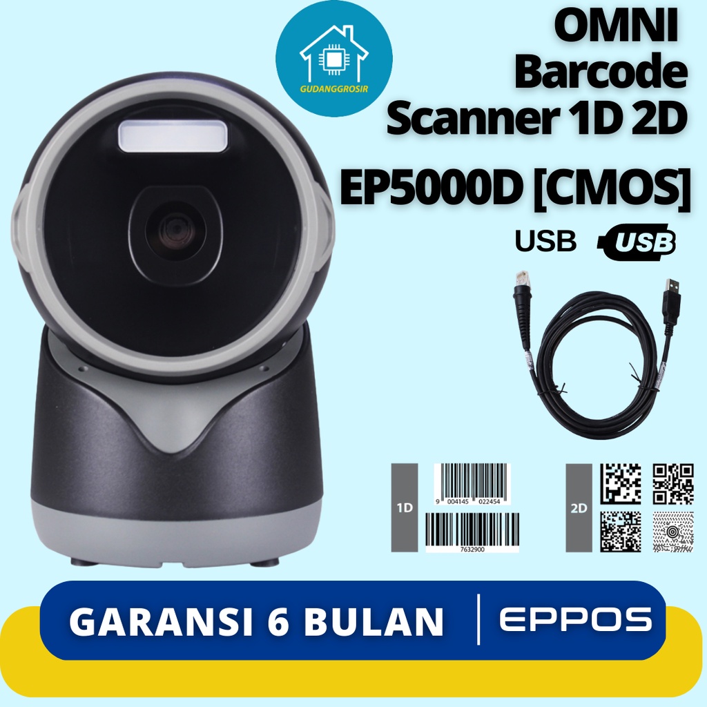 GROSIR SCANNER BARCODE EP5000D EPPOS 1D/2D