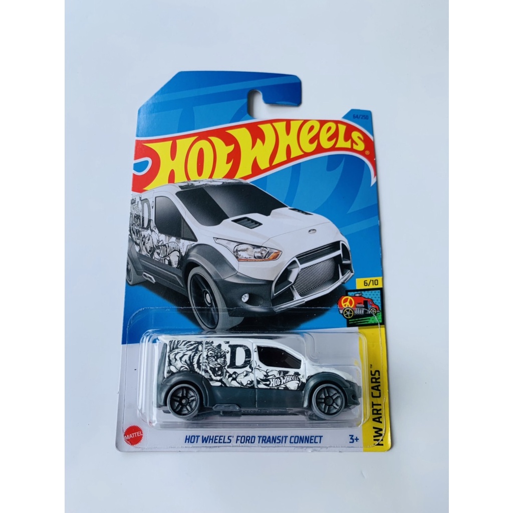 HOTWHEELS HOT WHEELS FORD TRANSIT CONNECT PUTIH HW ART CARS LOT C 2023 DIECAST MINIATUR MOBIL MAINAN