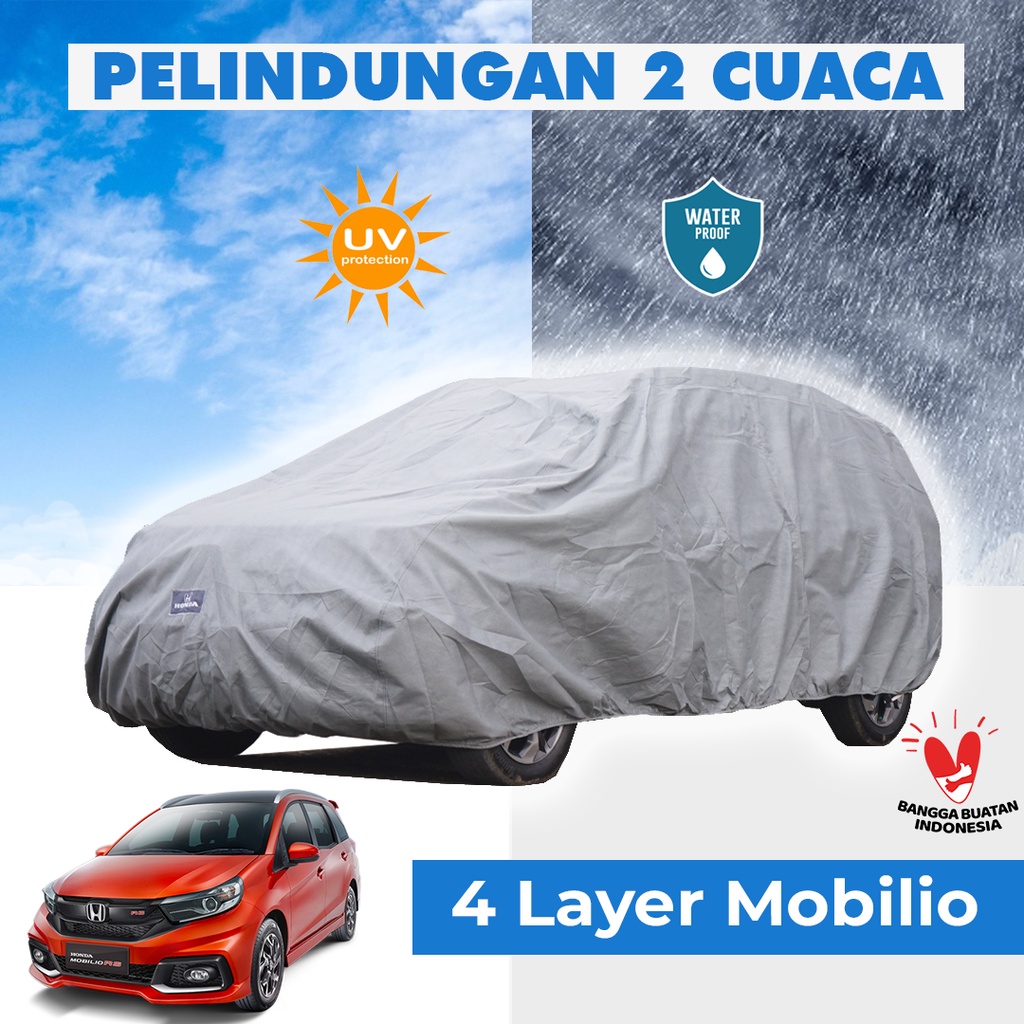 4 Lapis Body Cover Mobil Mobilio Outdoor Sarung Mobil Mobilio Tahan Air Waterproof