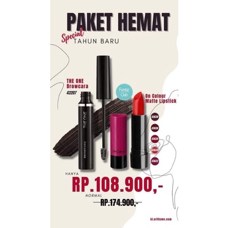 Paket hemat oriflem browcara dan lipstik mate