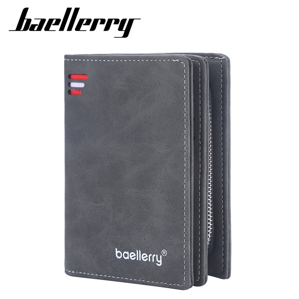 DOMPET LIPAT WANITA BAELLERRY ORIGINAL KULIT ABU-ABU BRANDED PREMIUM BATAM REMAJA CEWEK MURAH KEKINIAN SIMPLE TRAXPAD WA627G3 IMPORT KECIL KARTU SLOT RESLETING UANG KOIN MINI KOREA PENDEK