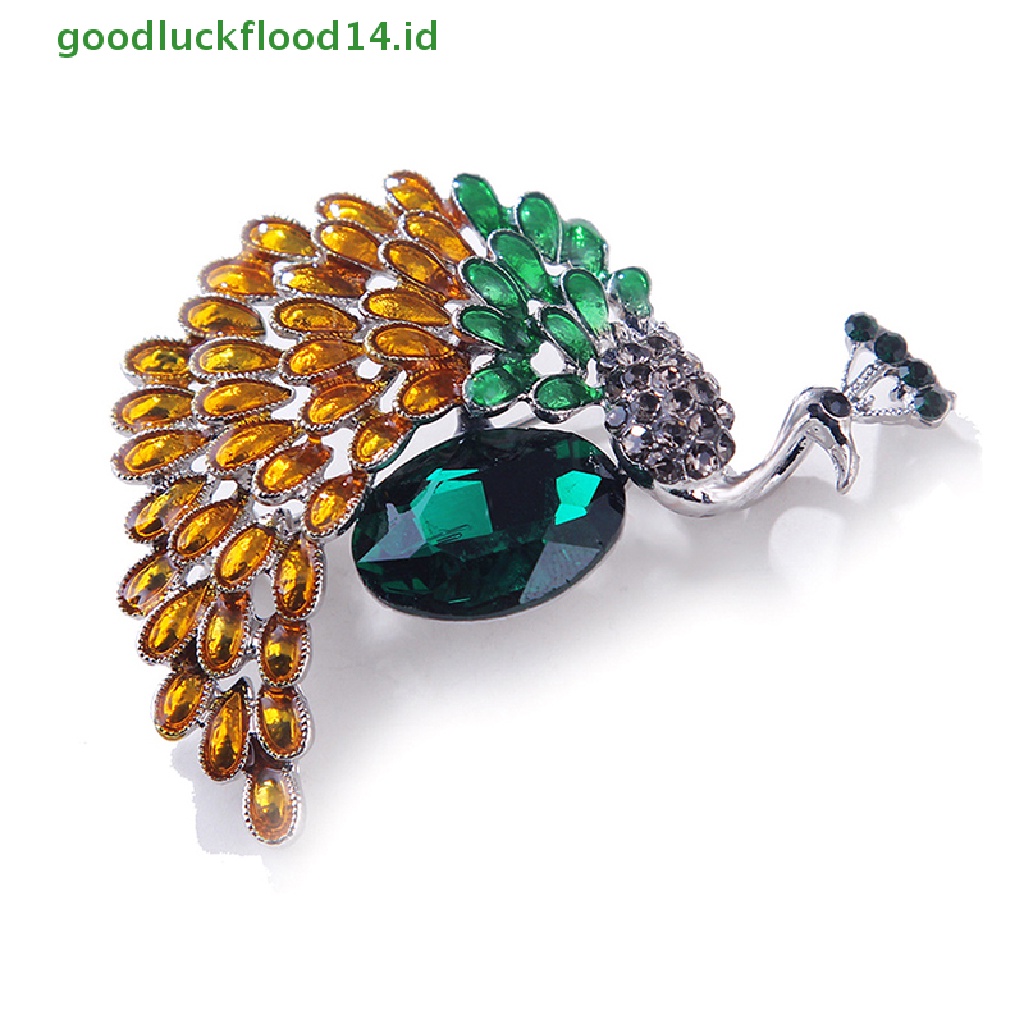 [GOOGFOUR] Berlian Imitasi Merak Bros Pin Perhiasan Perjamuan Hadiah Natal Aksesoris [TOP]