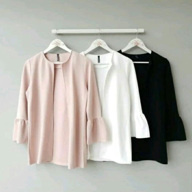Outer Wanita Wear Kerja Casual Wanita Pink Putih Hitam Dovila Ranto U7J1 casual executive fashion ko