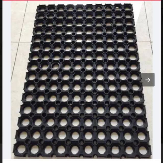 [DEASHOP] KESET KARPET KARET KOMPOS ANTI SLIP KAMAR MANDI 40 x 60 - KOMPOS LANTAI KAMAR MANDI KARPET COMPOS RING MAT HITAM