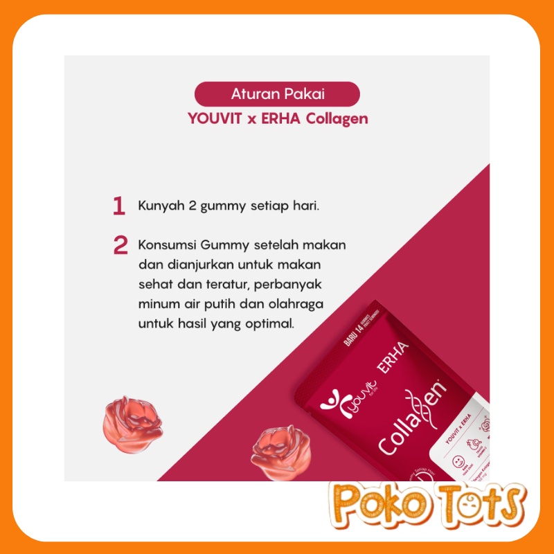 Youvit x Erha Collagen Anti Aging 14 Gummies Suplemen Kesehatan Kulit Wajah Anti Kerut