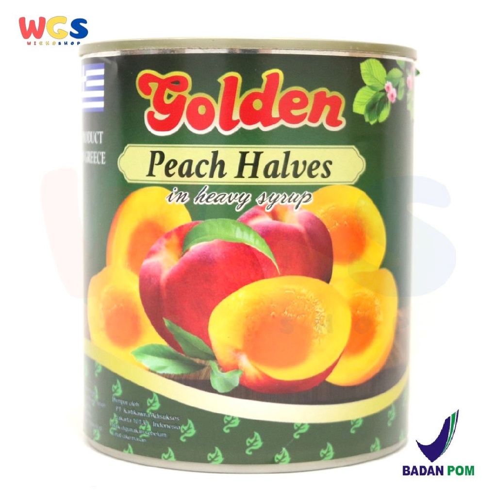 Golden Premium Peach Halves in Heavy Syrup From Greece 820 gr - Persik