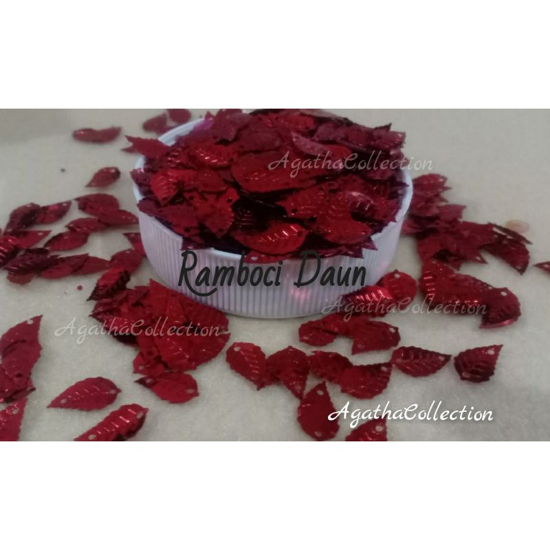 Sequin Payet ramboci Daun merah per 14grm &amp; 70grm