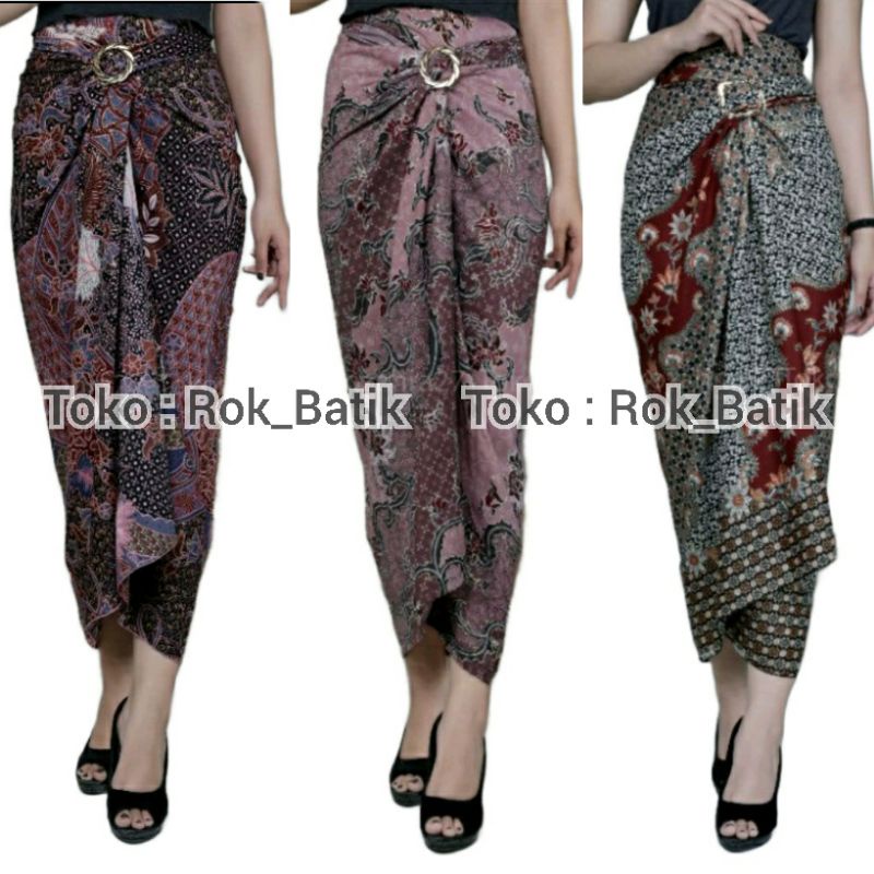 (50 Motif) Rok Lilit Batik Bawahan Kebaya Modern Rok Serut Batik Free Ring Kain Batik Floral Batik Couple Pasangan