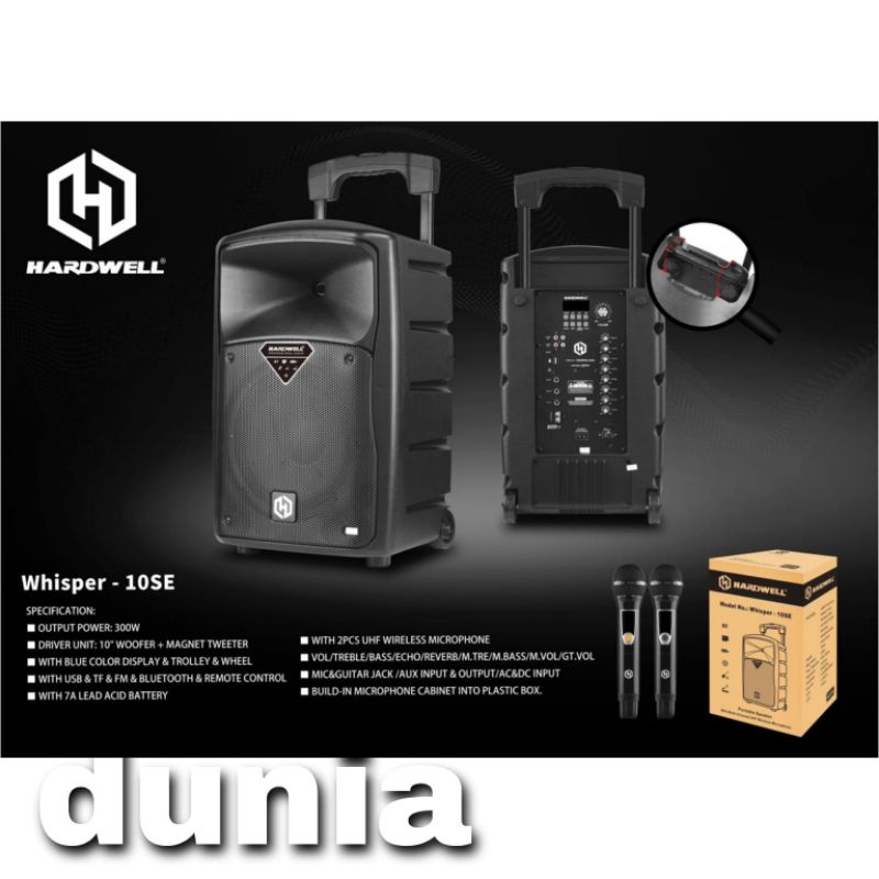 Speaker Portable Hardwell Whisper 10 SE Original 10 inch HARDWELL Whisper 10SE