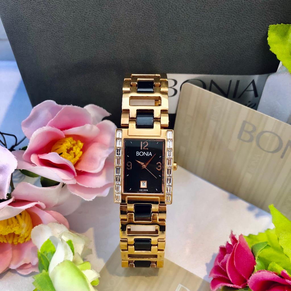 Limited Stock Jam Tangan Wanita Original Brand BONIA B757-2335s Ladies Watch Bentuk Case Persegi Pan
