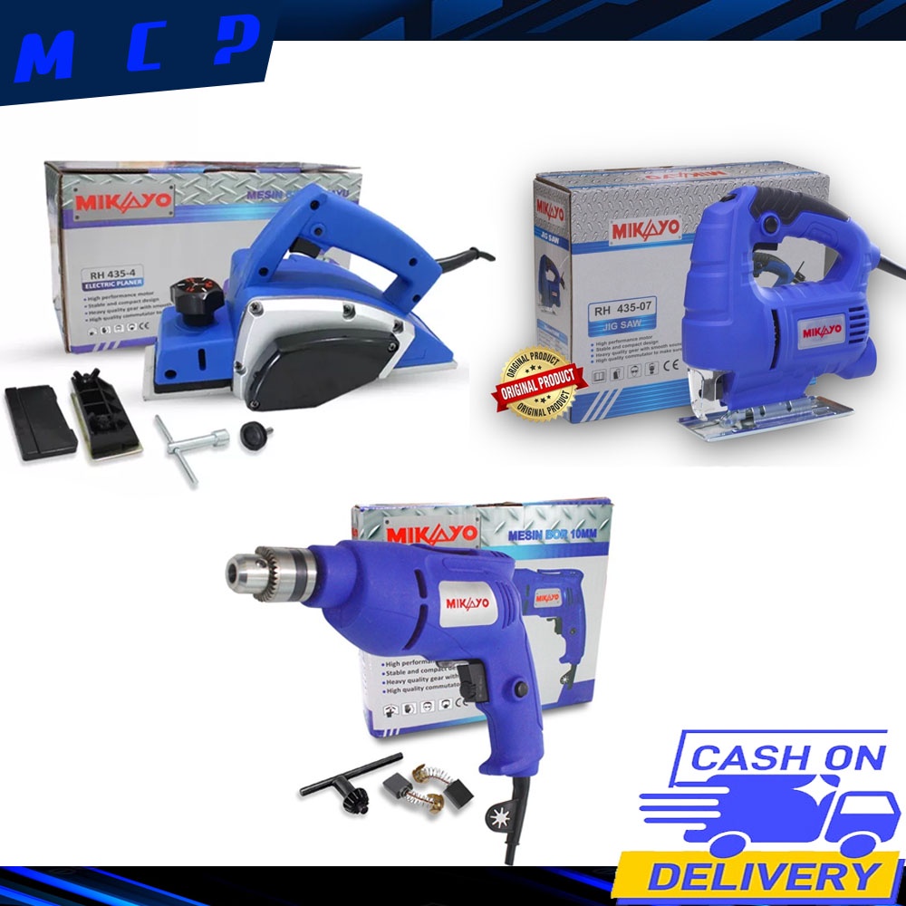 PROMO PAKET TUKANG KAYU TERMURAH|| MESIN PLAINER/MESIN SERUT/MESIN KETAM PASAHMIKAYO-BOR 10MM MIKAYO-JIGSAW MIKAYO