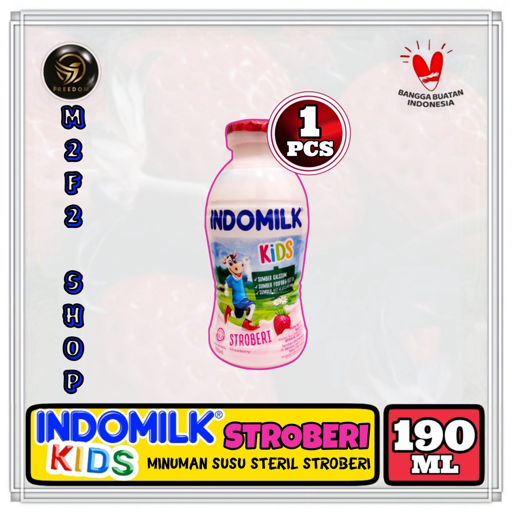 

Susu Indomilk Steril Botol Pet Stroberi | Strawberry - 190 ml (Kemasan Satuan)