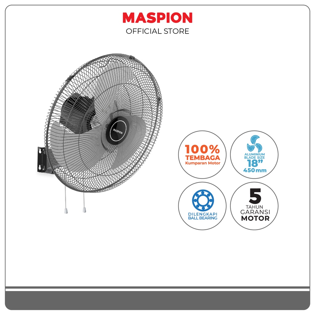 Maspion Industrial Power Fan Kipas Angin 18 Inch PW-456 W