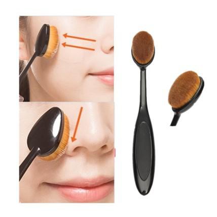 Black Makeup Face Brush Soft Oval Foundation Puff Powder Liquid Flawless BB Cream Blusher Toothbrush