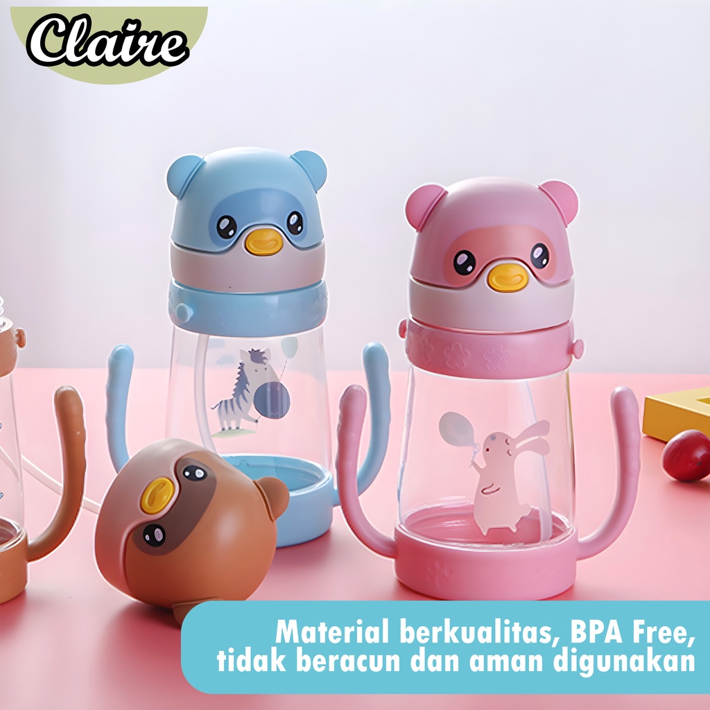 BOTOL MINUM ANAK KARAKTER DUA TANGAN / BOTOL MINUM ANTI BOCOR / BOTOL MINUM BPA FREE