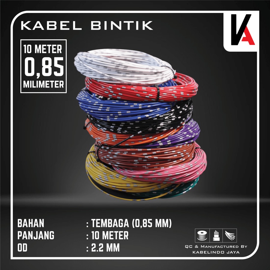 Kabel Bintik AVS 0.85MM x 10M Kabel Otomotif Body Mobil Motor Serabut Tembaga