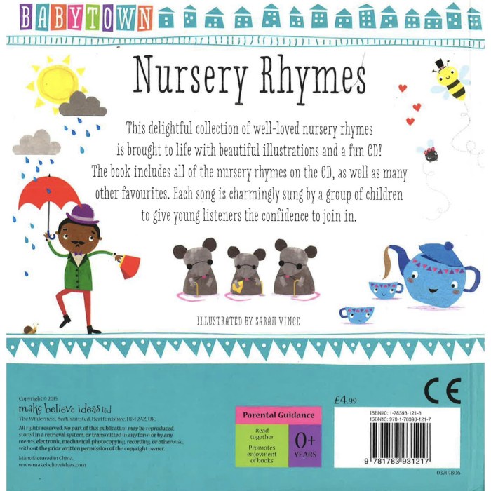 Babytown nursery rhymes plus CD Buku lagu anak CD lagu anak Buku CD Buku lagu