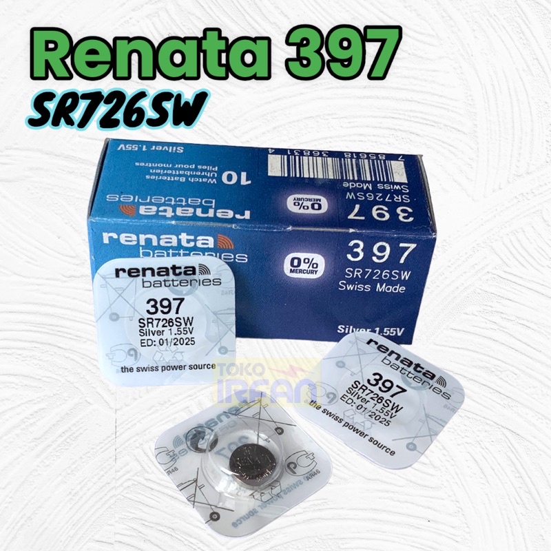 Baterai Renata 397 SR726SW Original Batrai Jam Tangan