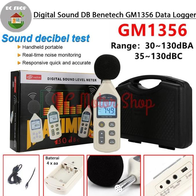 Sound Level Meter Data Logger Benetech GM1356 Tester Suara Sound DB dc-motor90 Diminati Banget