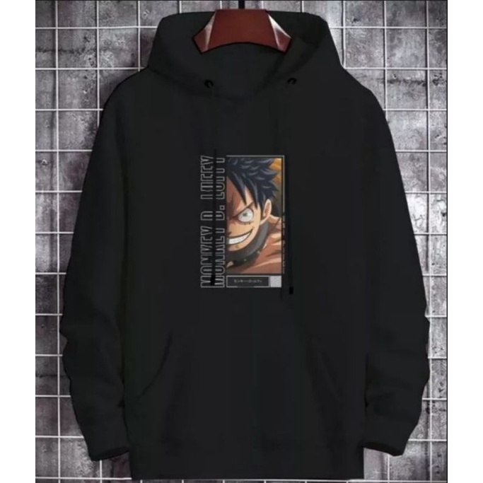 Hoodie bshan flecce Luffy gear pria sweater