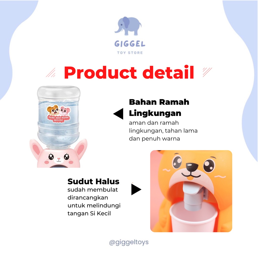 [ Giggel ] Dispenser Air Galon Mini Anak / Dispenser Karakter Unik / Mainan Mini Galon Anak Karakter