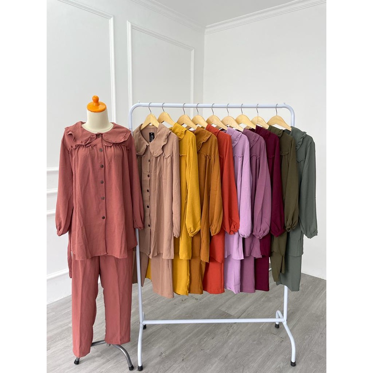 RUBY SET | STELAN CRINKLE AIRFLOW IMPORT SETCEL TUNIK IMPORT SETELAN POLOS MUSLIM GROSIR BIANCCA