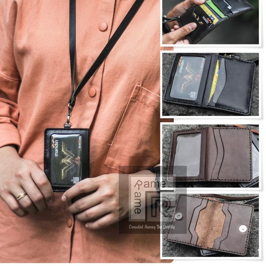 

ペ Id Card Holder Multipurpose Id Card Dompet Kartu Kulit Miliki