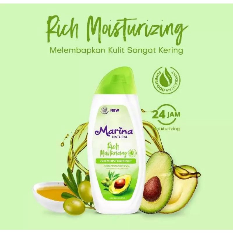 MARINA NATURAL RICH MOISTURIZING AVOCADO 190ML HANDBODY LOTION