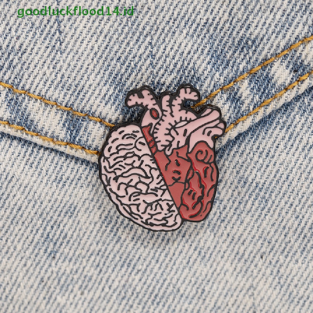 [GOOGFOUR] Enamel Pin Halloween Seni Hati Mental Bros Jeans Lapel Badges Pin [TOP]