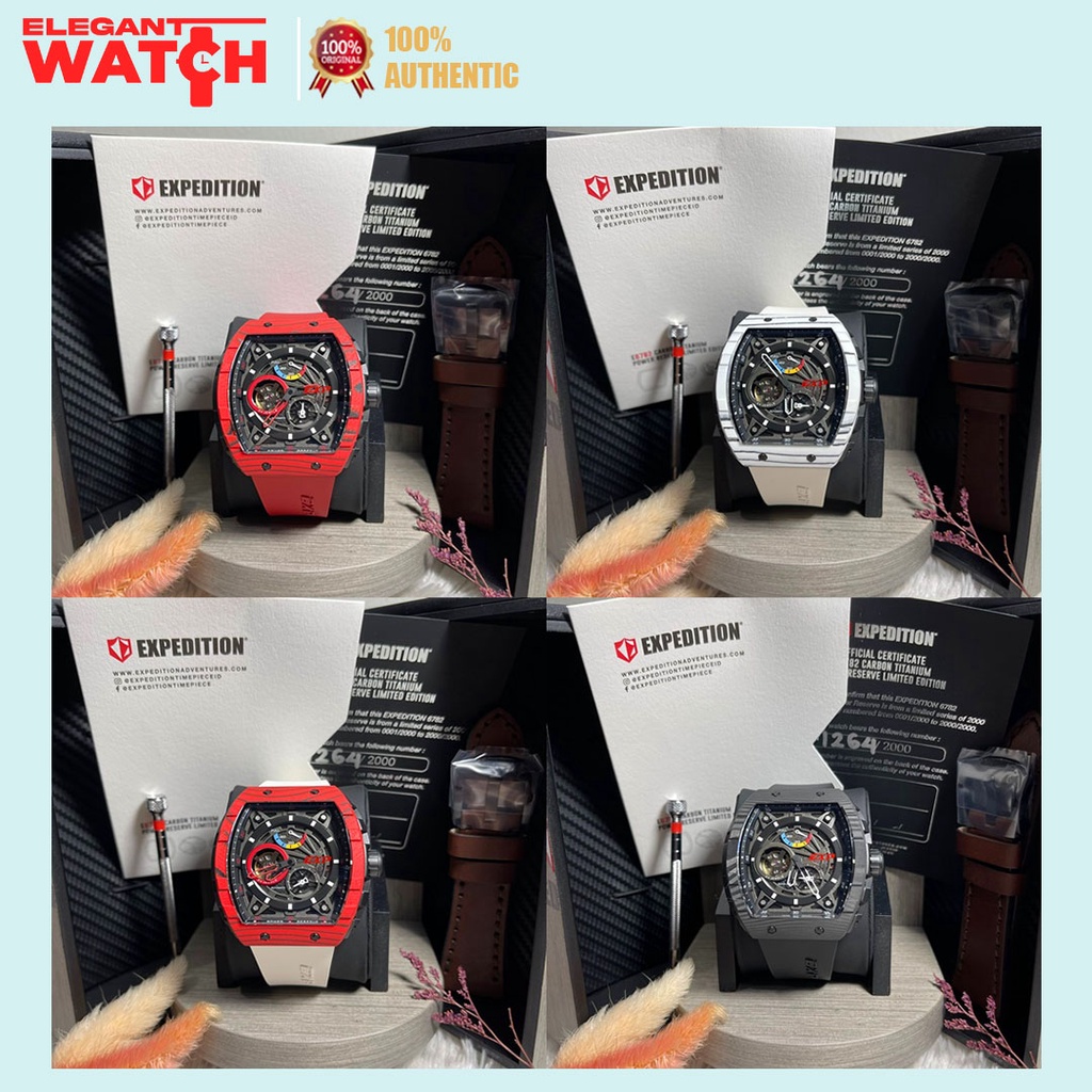 Jam Tangan Expedition Pria Limited Edition Carbon Automatic E 6782 E6782 Original Garansi Resmi