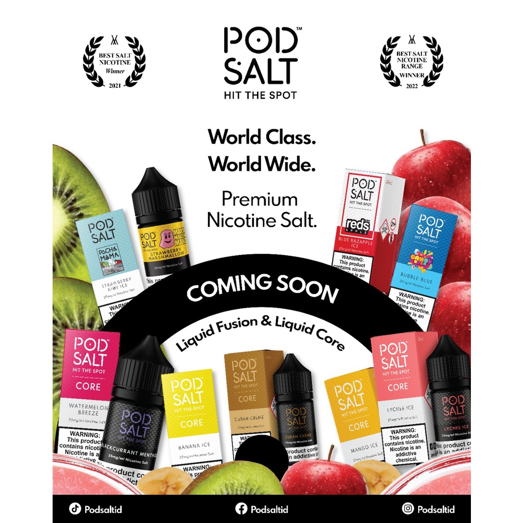 AUTHENTIC 100% LIQUID CORE PODSALT 30ML 25MG SALTNIC