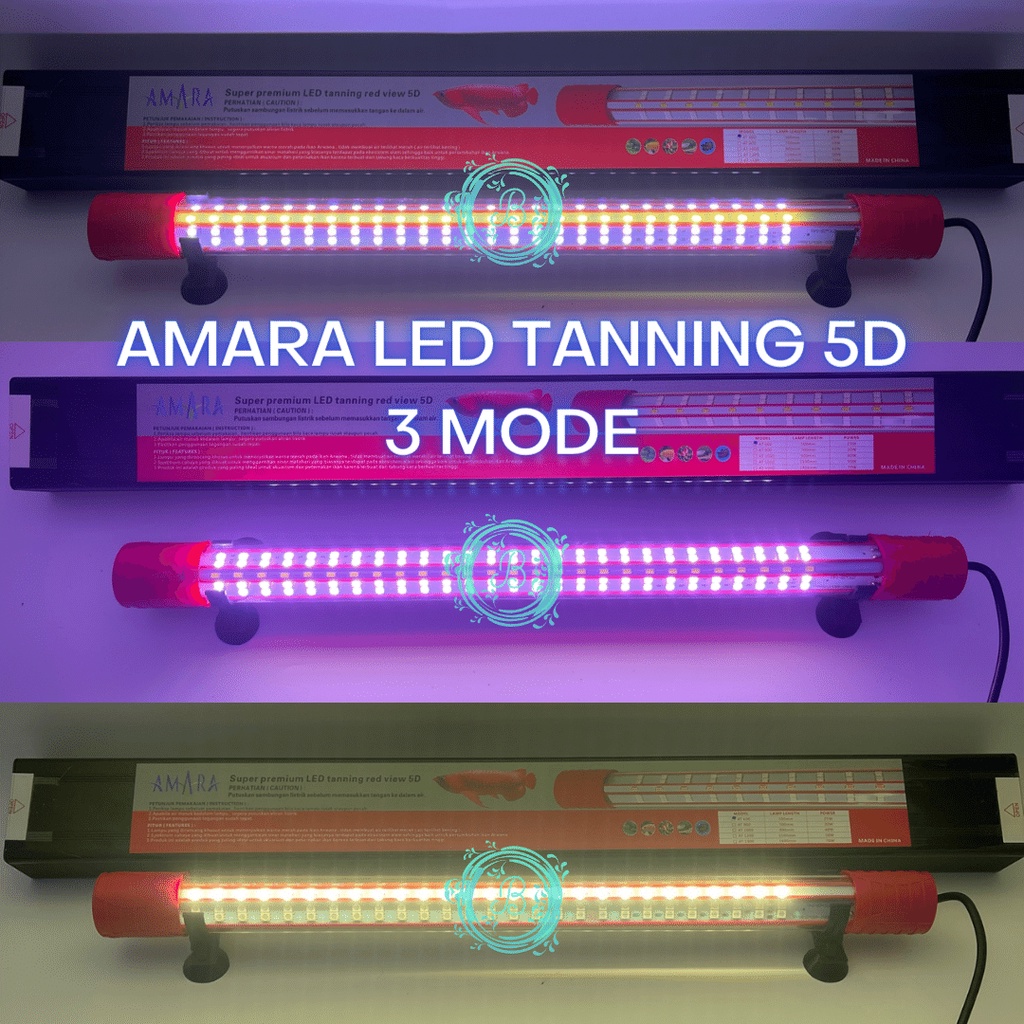 LED TANNING 5D 3 MODE AT 1000 90CM AMARA SUPER PREMIUM RED VIEW Lampu Taning Ikan Warna Merah Arwana Louhan Arowana Lohan Aquarium