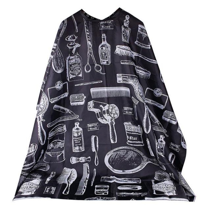 Jubah Apron Pangkas Rambut Salon Barbershop Cape - WB01 - OMHX0VBK Black