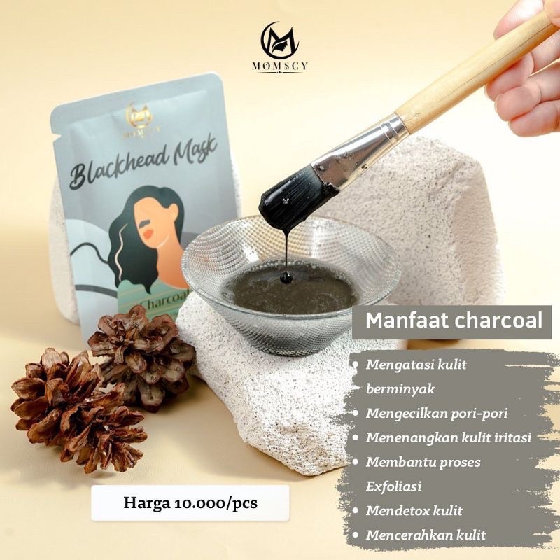BLACKHEAD MASK CHARCOAL|MASKER KOMEDO CHARCOAL|MASKER PENGANGKAT KOMEDO|BLACKHEAD MASK MOMSCY|MASKER