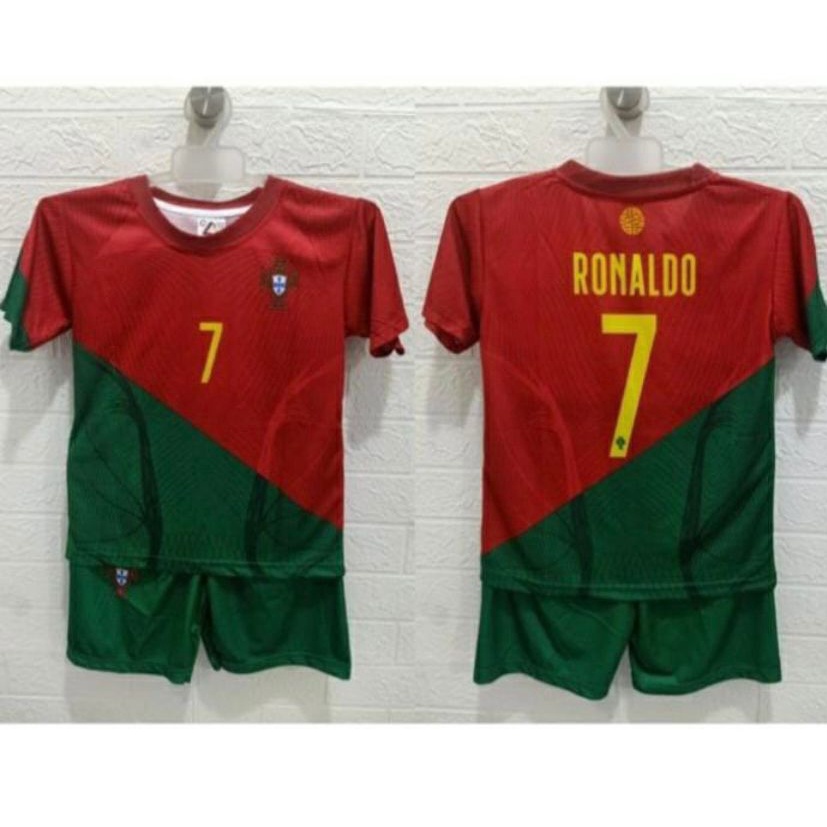 Jersey Bola Anak PORTUGAL Stelan Kaos Anak - Anak Laki - Laki / Kaos Anak - Anak Piala Dunia Qatar 2022 hight quallity/ Jersey RONALDO