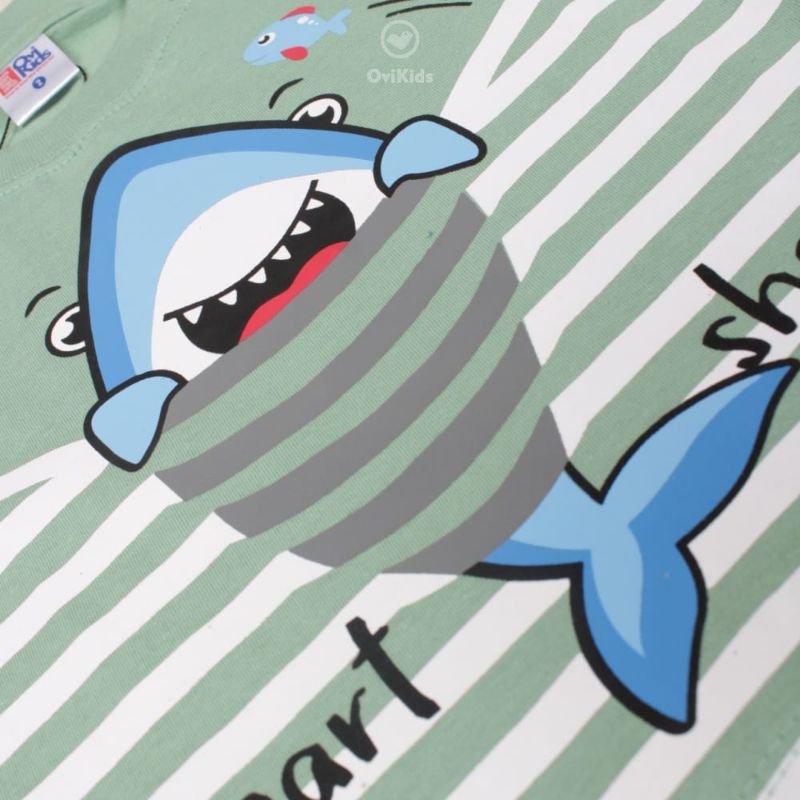 OVI KIDS SMARKY- baju anak laki laki kaos ocean smart shark printing