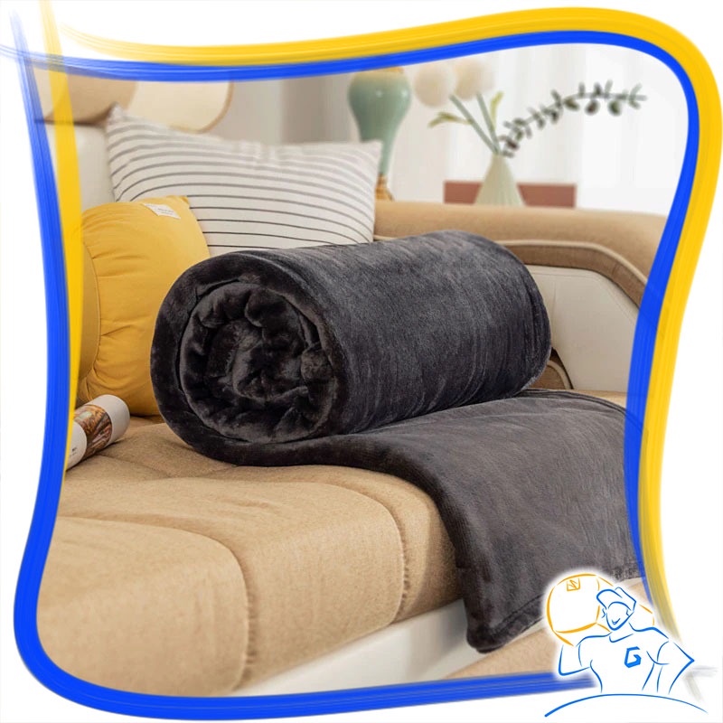 Selimut Bulu Halus Polos Dewasa Size Jumbo Lembut Hangat Tebal Ringan