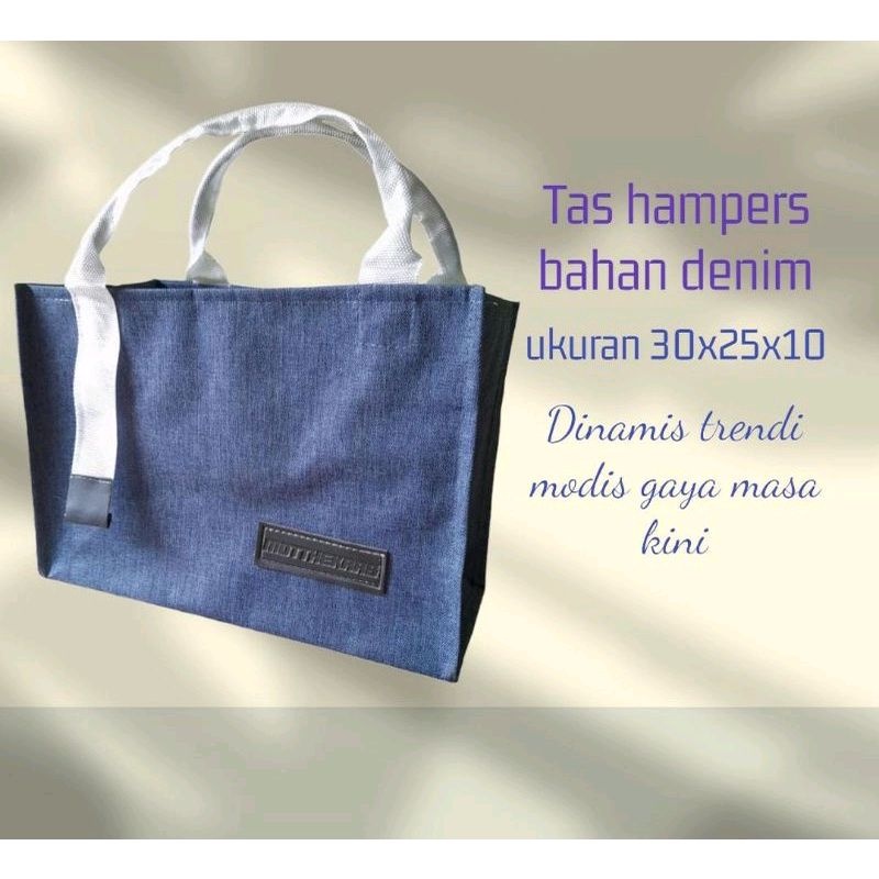 Tote bag tas hamper ulang tahun anak / tas jinjing wanita tali panjang ukuran 30x25x10