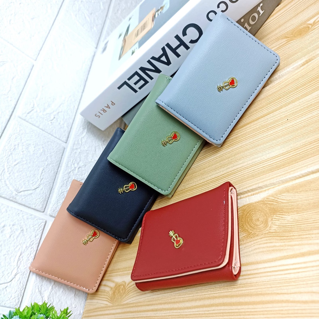 Dompet Lipat Wanita Fashion Style Korea Kasual Dompet Cewek Mini Multifungsi Women Wallet PU Satu7an D79